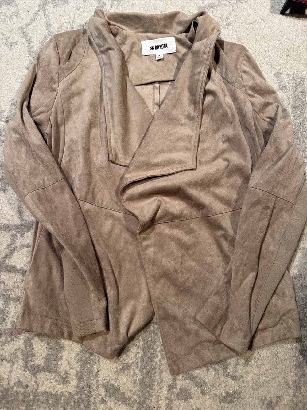 BB Dakota Faux suede Drape Jacket Size Medium